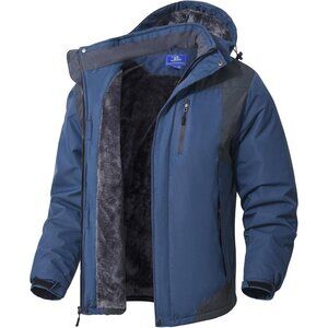 Mens Skiing Jackets with Hoode Snowboarding Waterproof Fleece Liner Coats Windpr